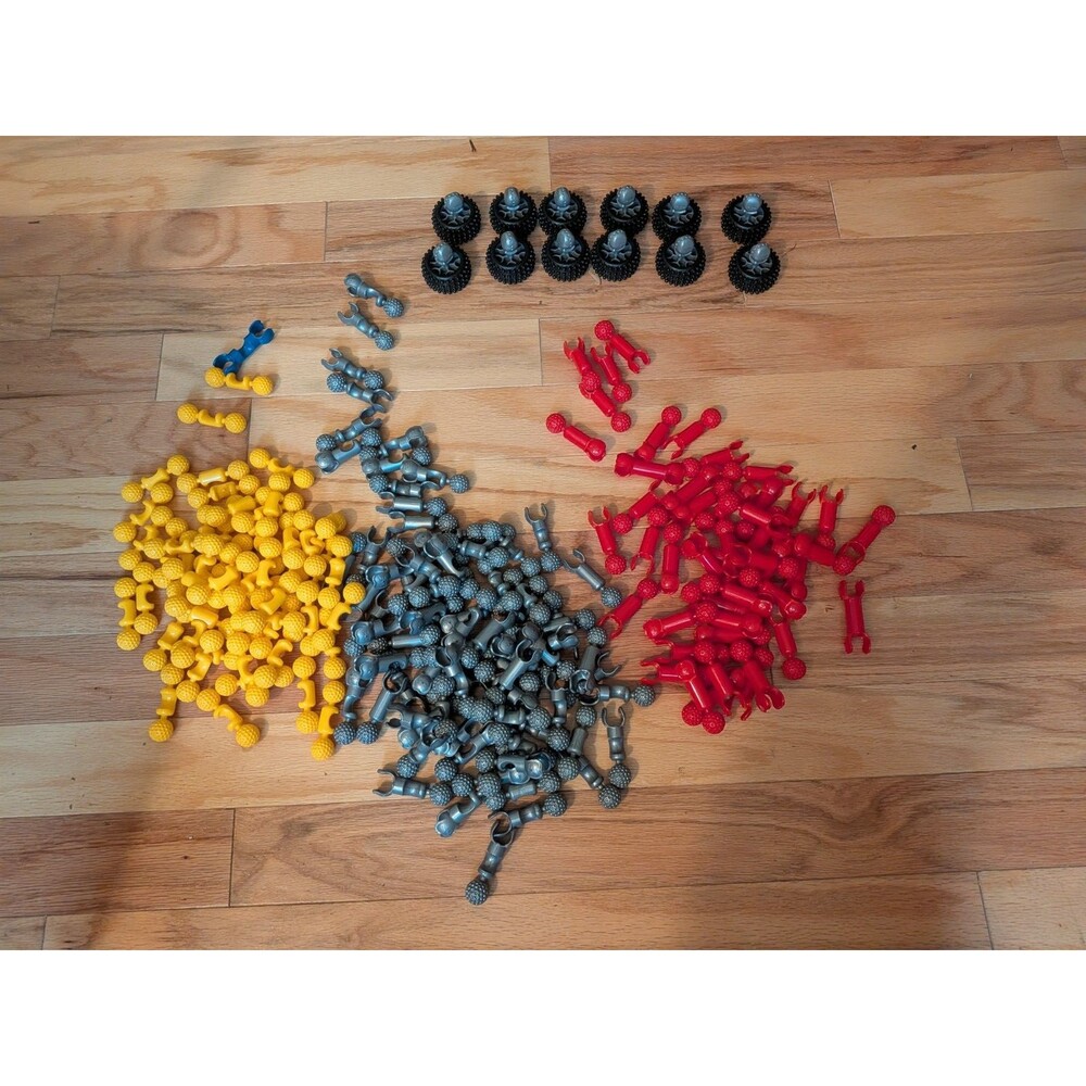 Zoob Zoobmile Lot of 12 Wheels 46 Red 49 Yellow 67 Gray (174 Pieces)